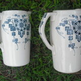 Deux  brocs à eau  faïence " Carmen" Longchamps