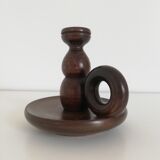 Vintage wooden bedroom candle holder