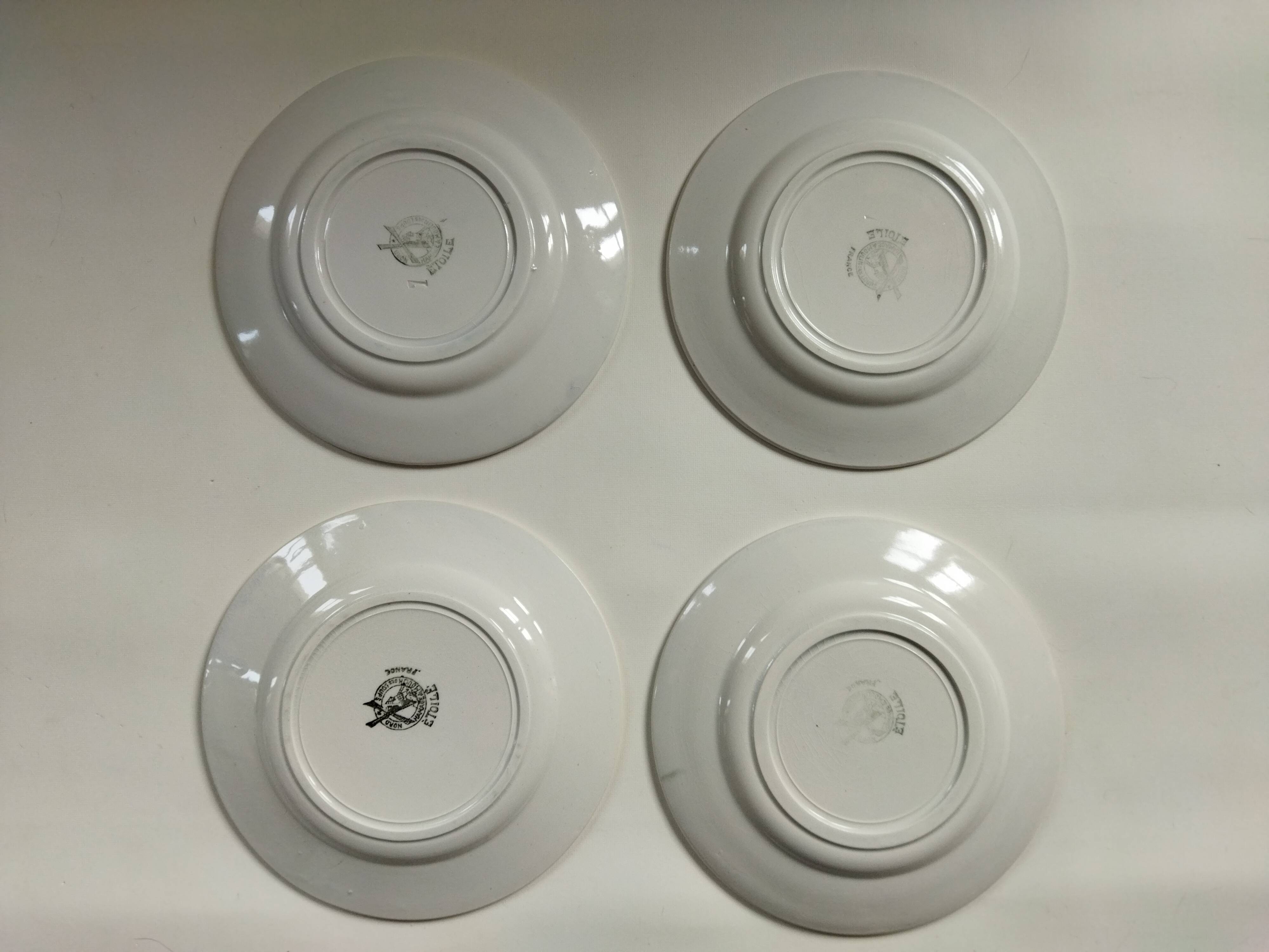 9 dessert plates Hamage & Moulin des Loups, Etoile bleu model