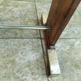 Old bistro table in wood and brass.