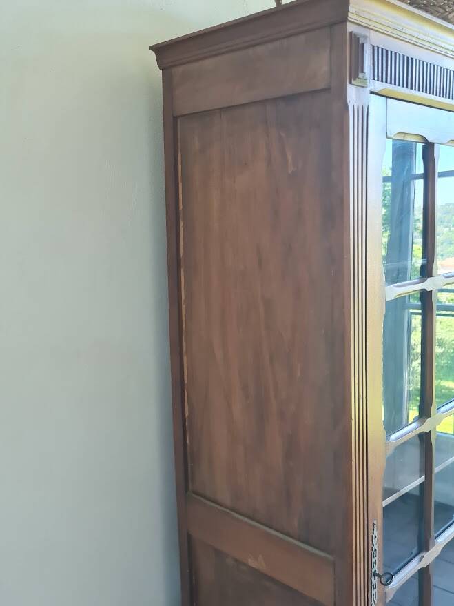 Antique Parisian glass cabinet in the style of a hosier