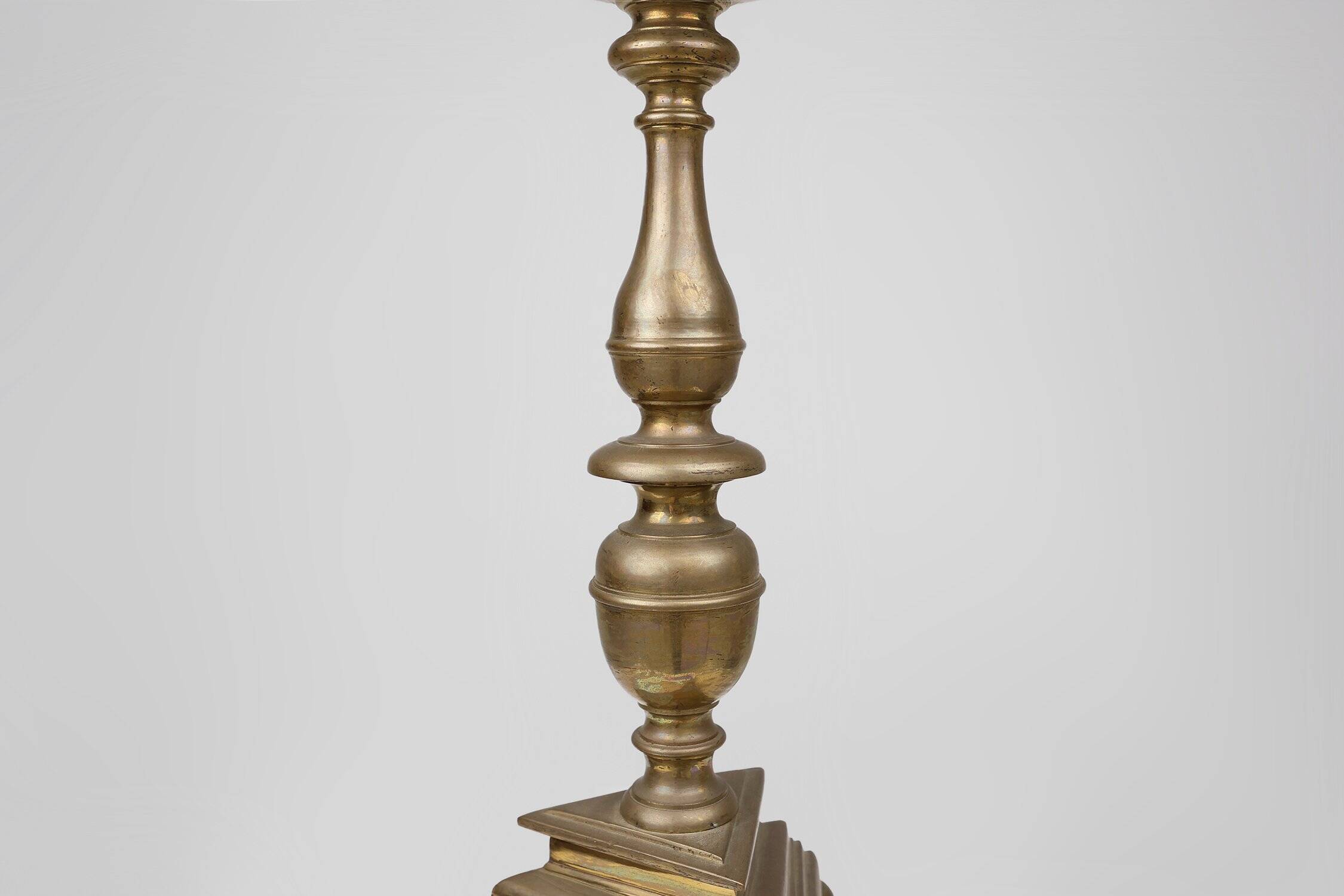 Large French Church Candlestick in Bronze, 1890s