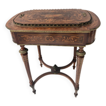 Jardinière Napoléon III en bois de placage XIX siècle