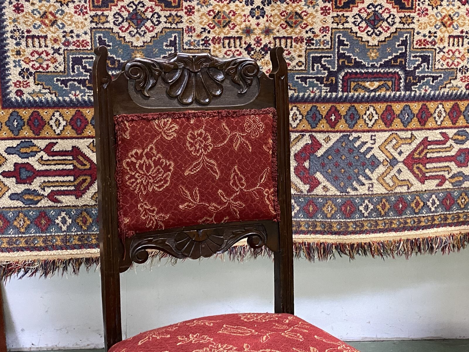 Pair of English Art Nouveau chairs in oak