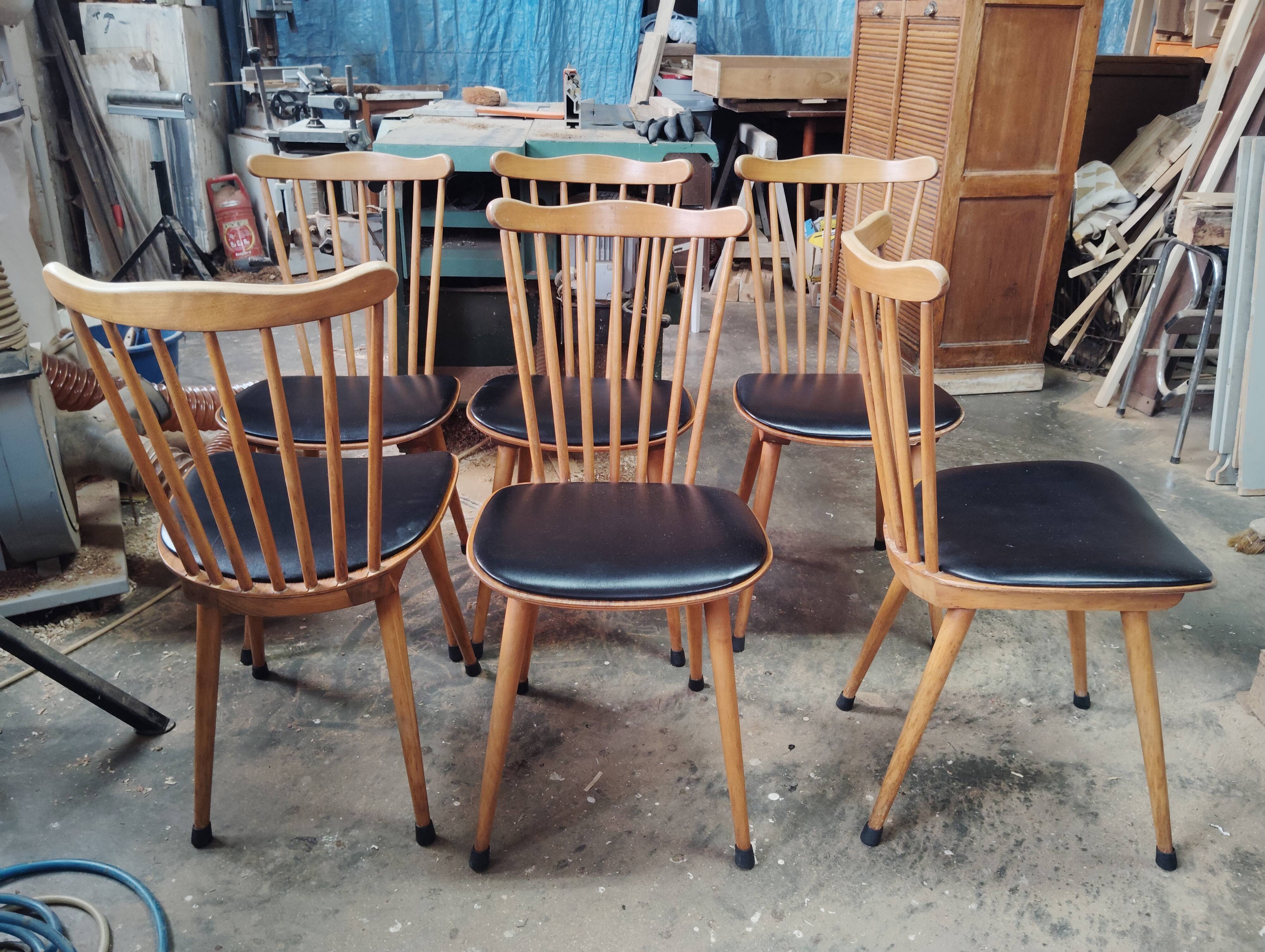Set of 6 Baumann chairs model Sonate.
