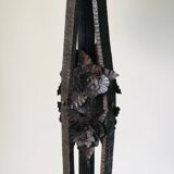 Lampadaire fer forgé art déco à décor de fleurs, vers 1930.