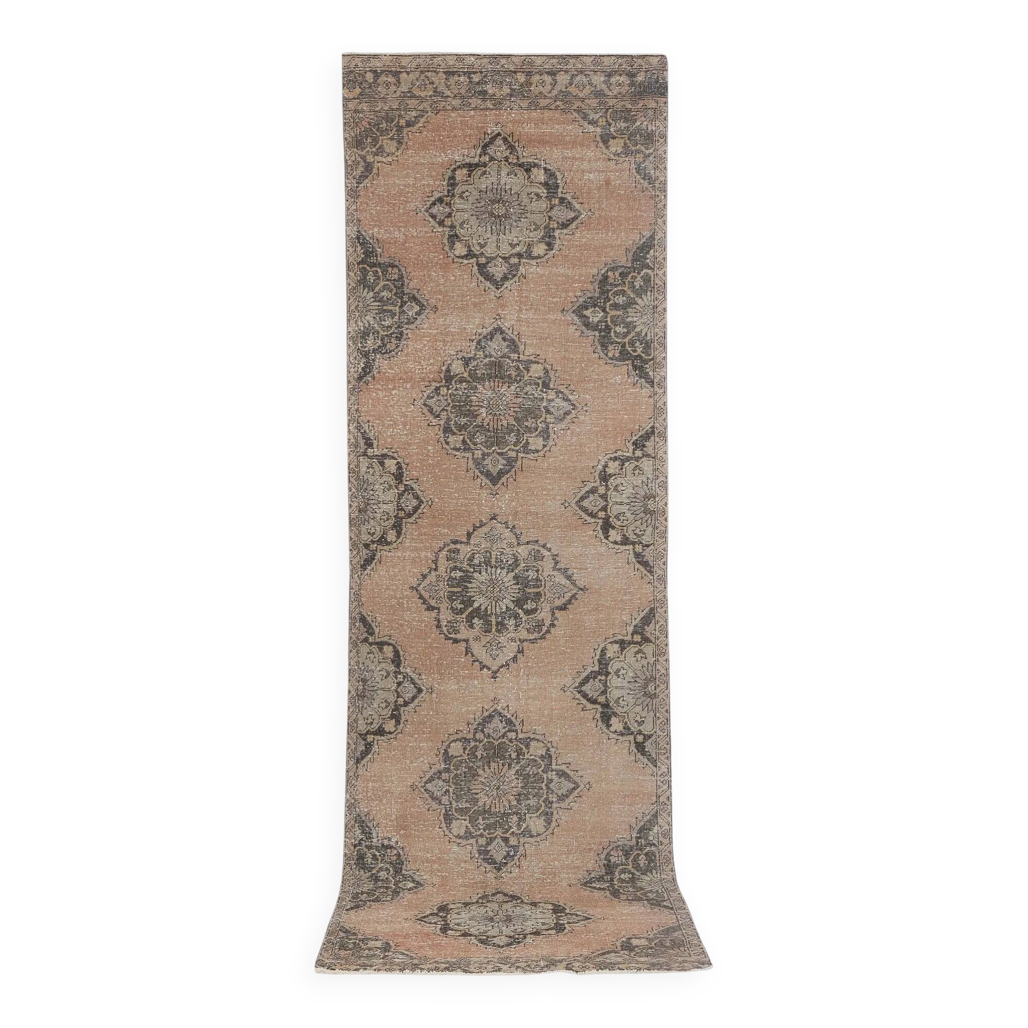 Vintage Turkish hallway rug 118x388 cm