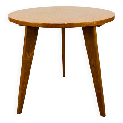 Table d'appoint tripode pied compas vintage en bois années 50