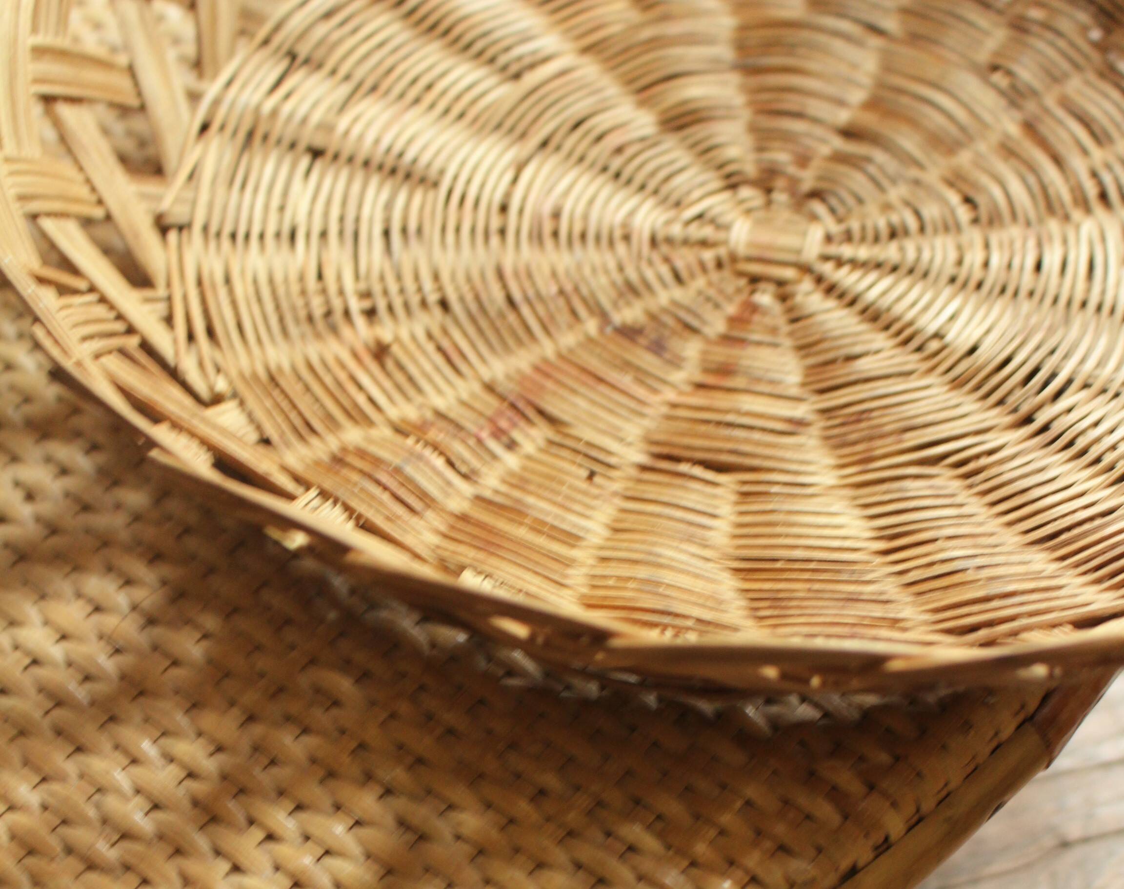 Vintage twisted wicker basket