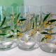 Set de 6 verres décor mimosas