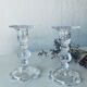 Pair of glass candle holders