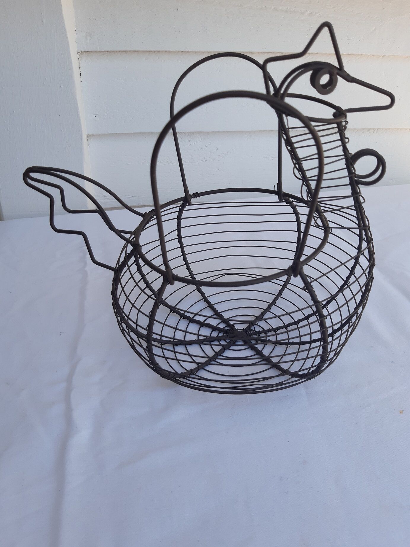 Old metal egg basket