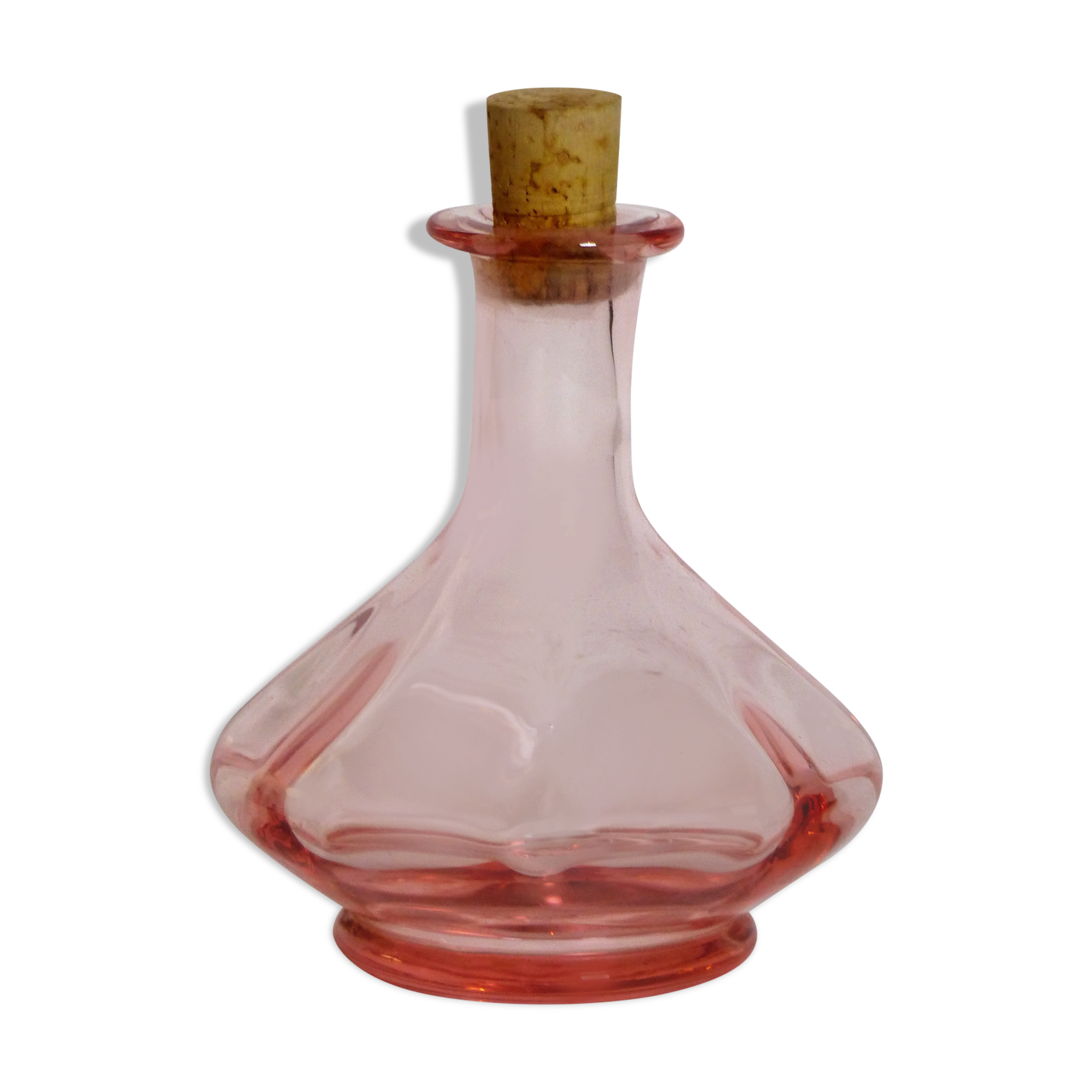 Pink glass bottle