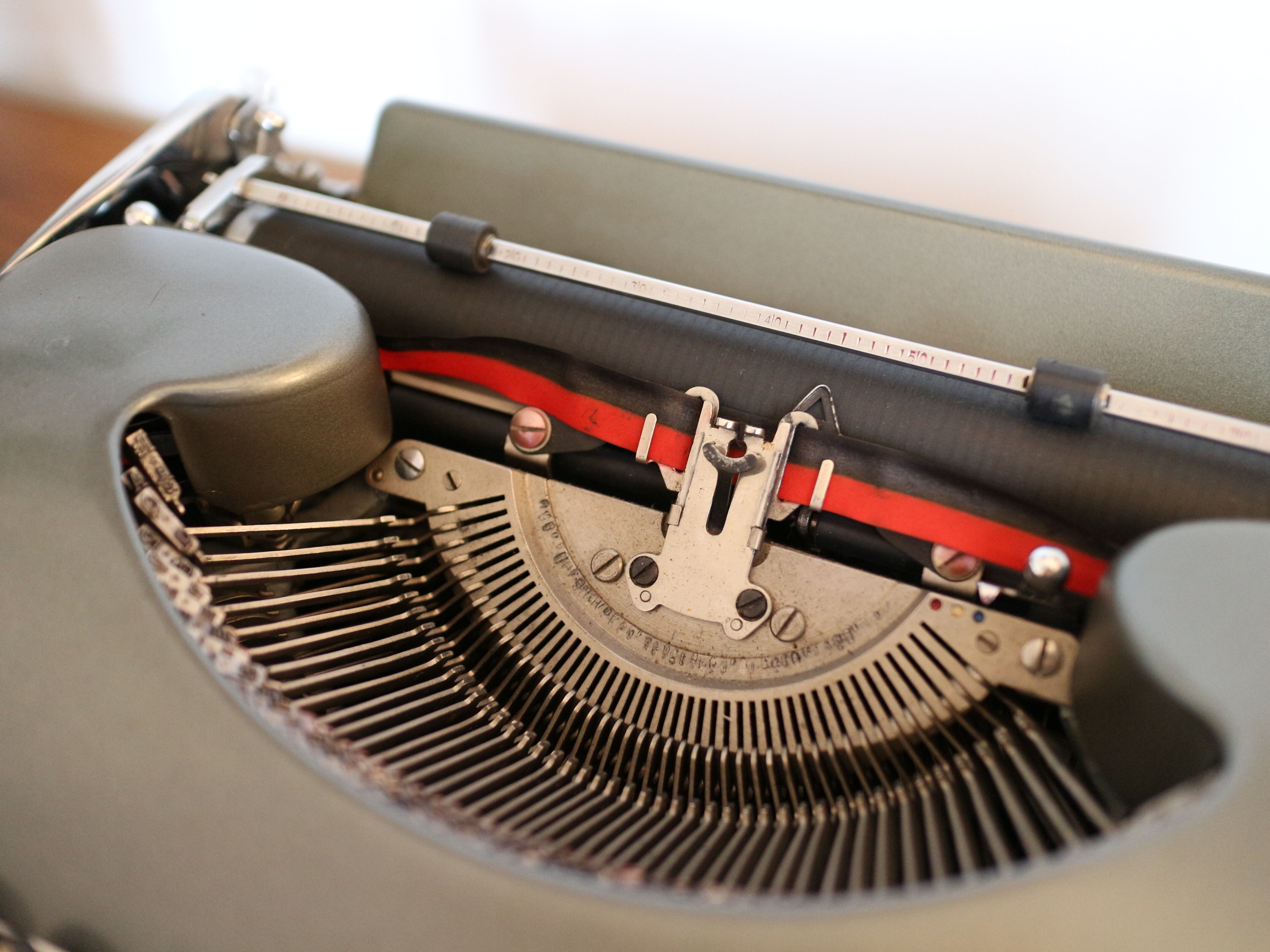 Collectible typewriter, personal Japy or P68, select grey metal model