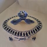 Vintage Gzhel porcelain sugar bowl