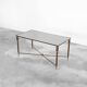 Table basse en laiton patiné et verre Maison Charles années 1960