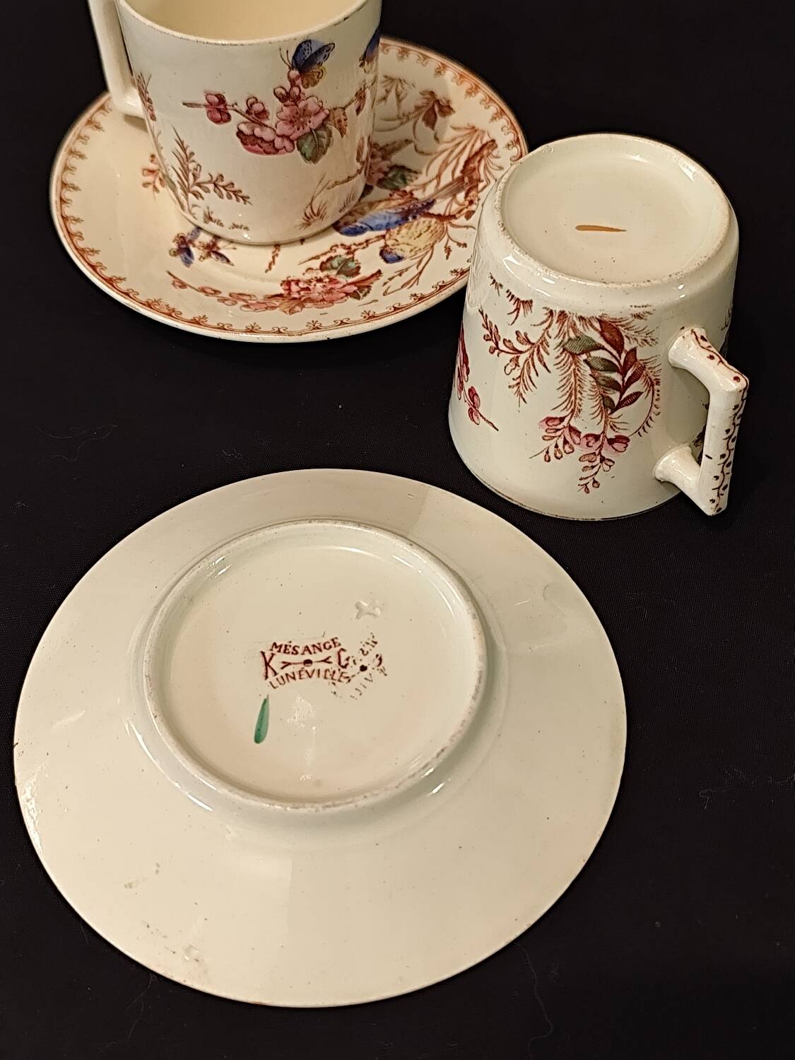 Lunéville: 2 Mésange model cups