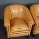Set de 2 fauteuils club en cuir de mouton blond
