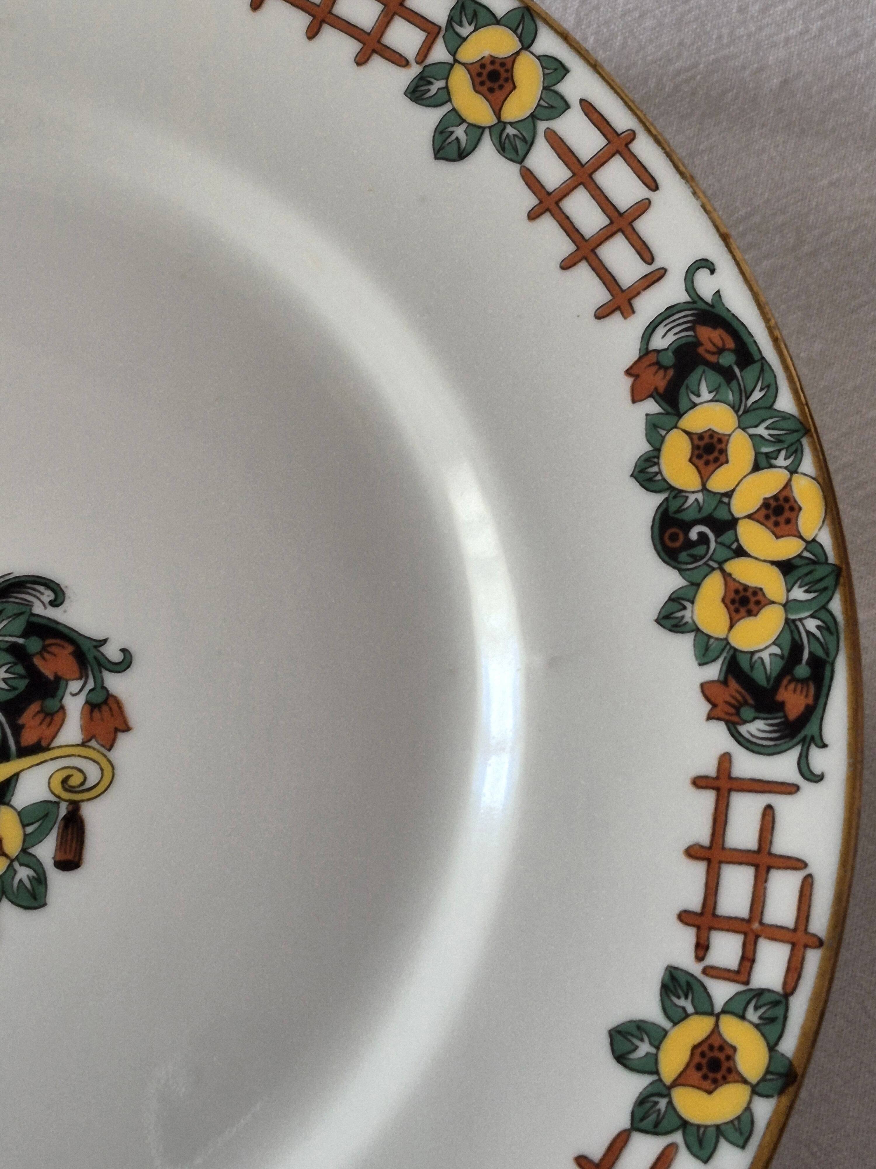 Dish on Pedestal Art Deco, Limoges porcelain, André François, A569