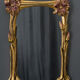 Miroir 1900 art nouveau style nouille décor floral bois doré