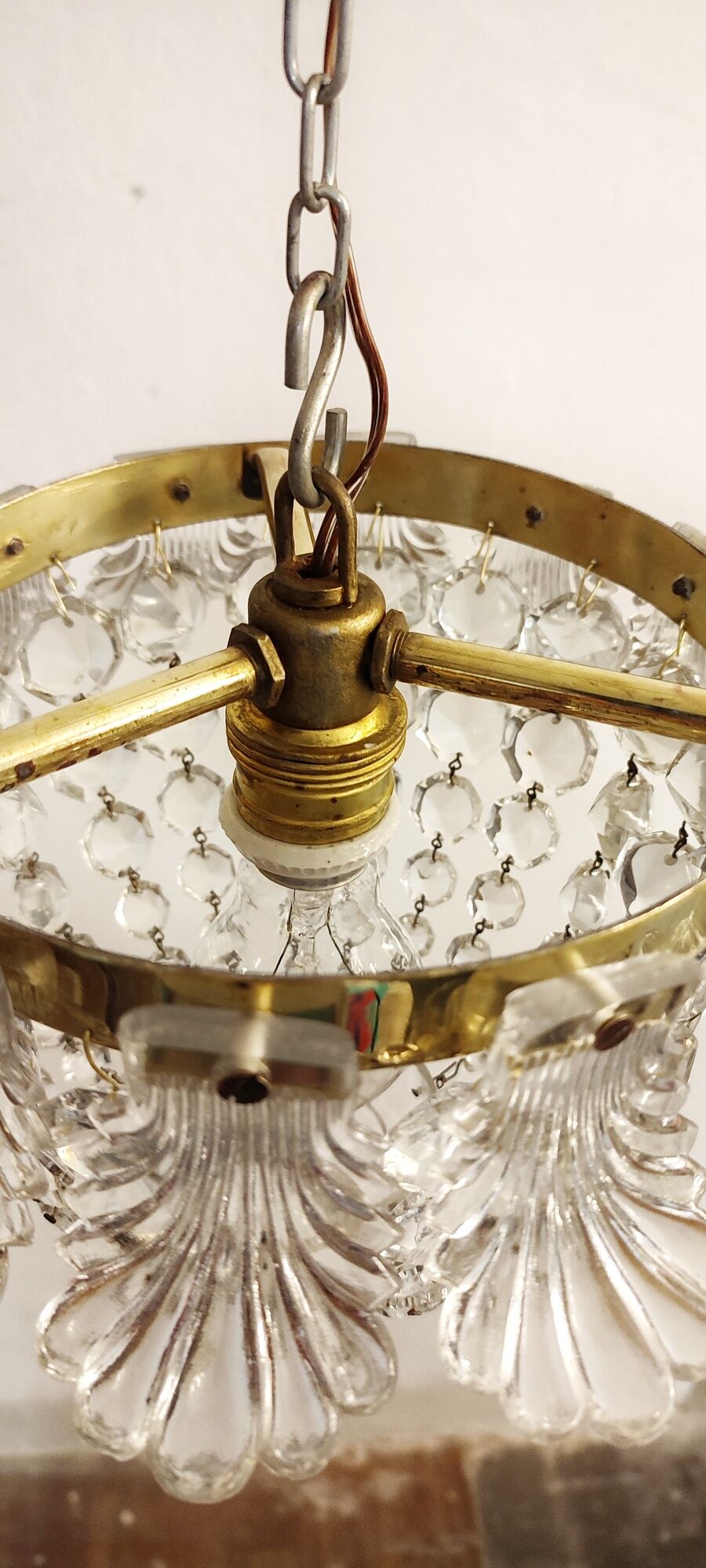 Classic crystal ceiling lamp France 1950s