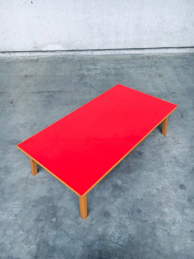 Mid-Century Red Coffee Table, Belgium, 1950s