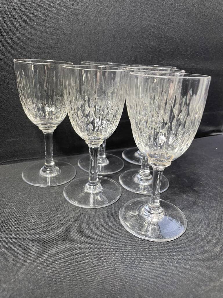 6 burgundy wine glasses baccarat paris service
