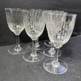 6 burgundy wine glasses baccarat paris service