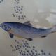 Fish plate limoges "corail la mer" porcelain a. giraud & cie sauviat
