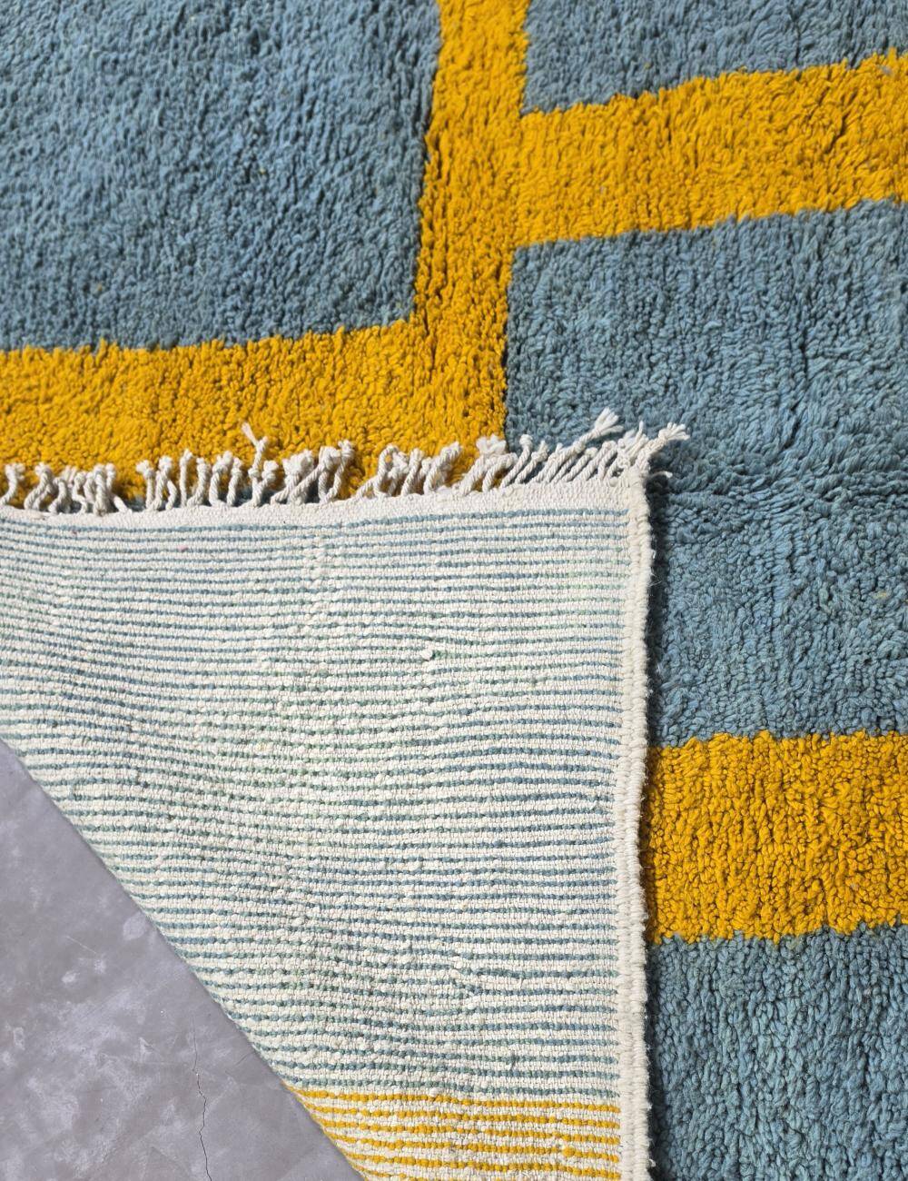 Tapis bleu et jaune Moderne - 247 x 197 cm