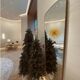 Medium Rectangular Mirror Mid-Century Style Rounded Edges and Embossed Brass Frame