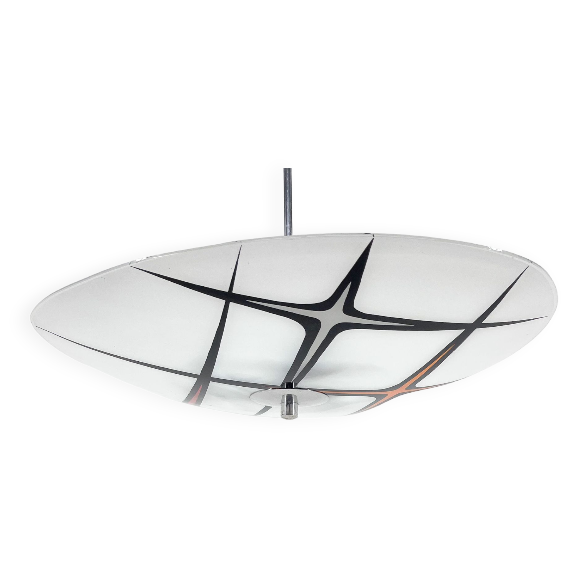 Mid Century Glass Pendant by Napako, Czechoslovakia, 1960's, Marked