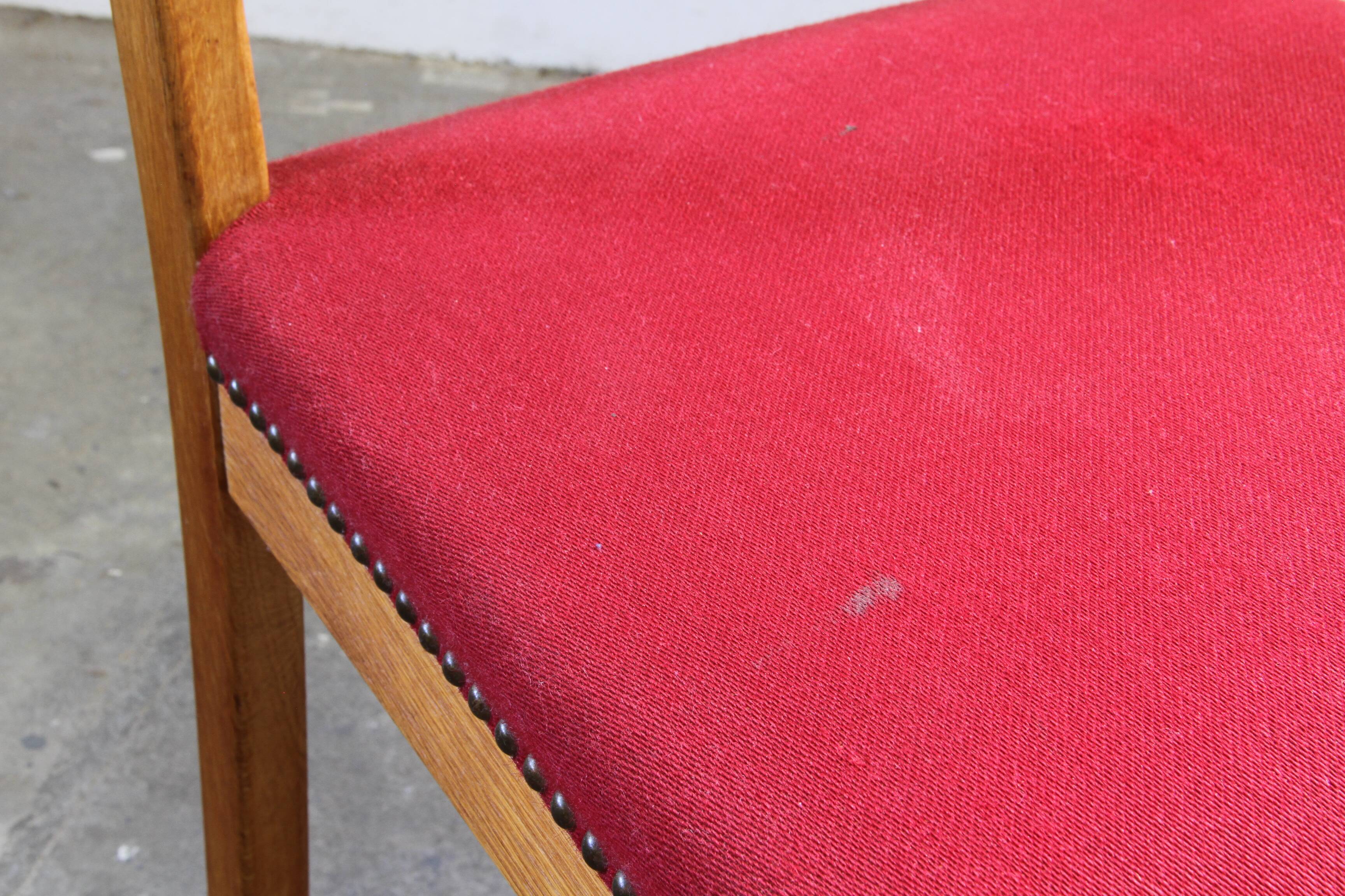 Vintage 1940s/50s Solid Oak Danish Farmhouse Chairs, Baroque style set of 4