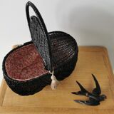 Black wicker basket