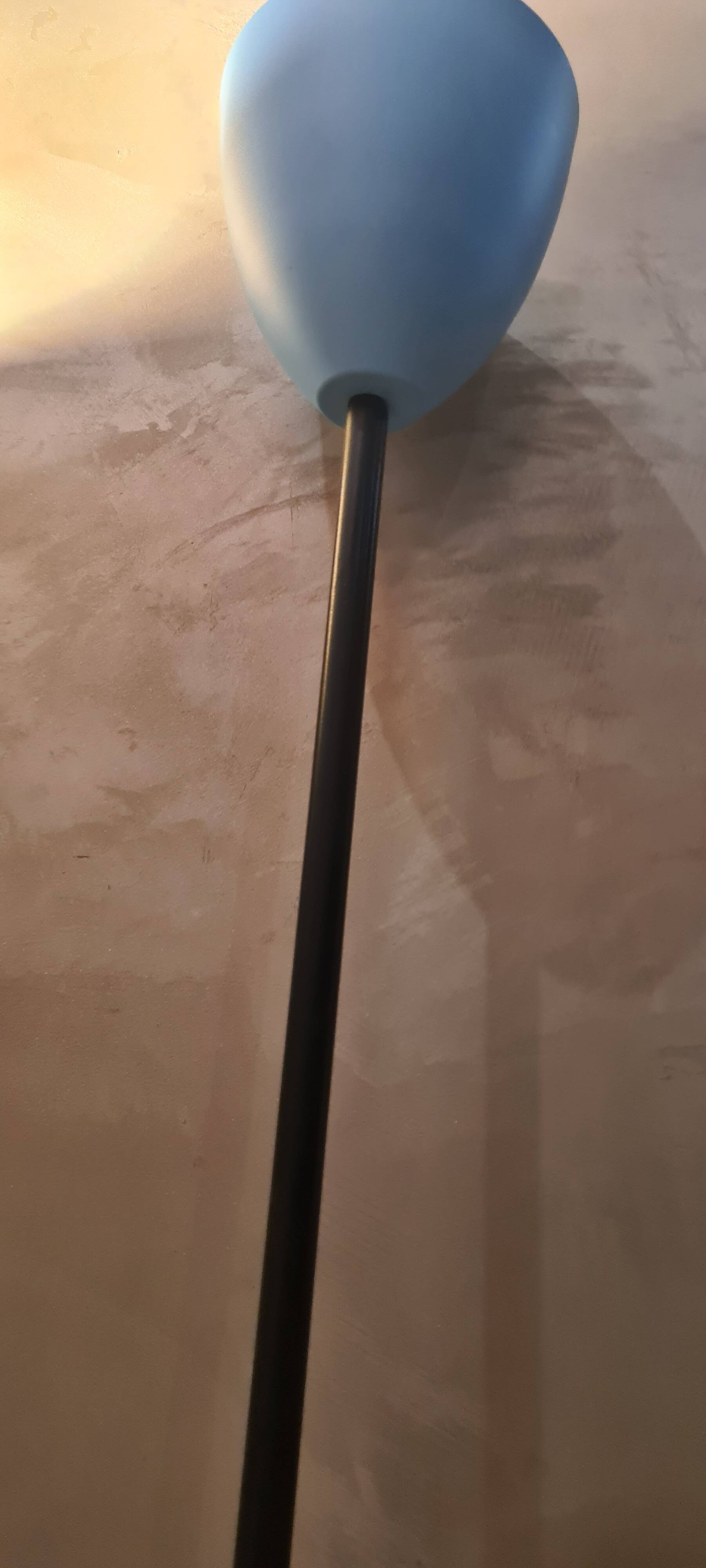 Mid century floor lamp 1950 to 70 sheet metal lampshade steel tricolor paint lidokov boscovice