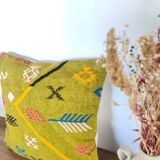 Coussin marocain vert tribal