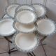 Set of 8 hollow plates Terre de Fer model "Garlands" late nineteenth