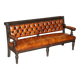 Banc de pub victorien Chesterfield en cuir restauré