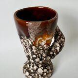 Fat Lava brown ceramic pitcher from the 70s