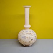 Antiquer Victorian painted beige Opaline vase Czechoslovakia,  from around 1900.
