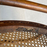Thonet armchair with bent wood and caning