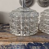 Pair of chrome wall lights