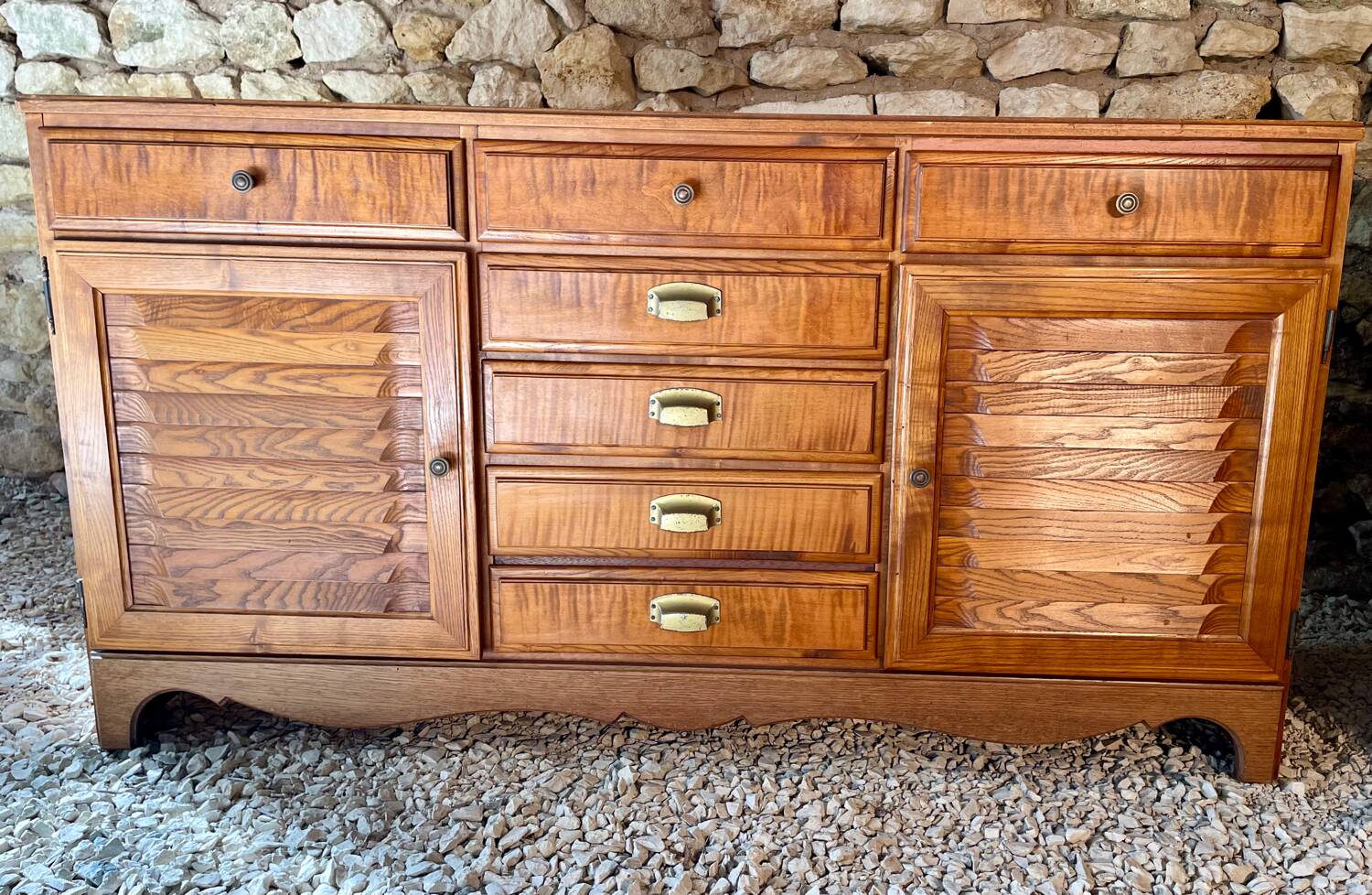Low sideboard and jam cupboard set - solid wood
