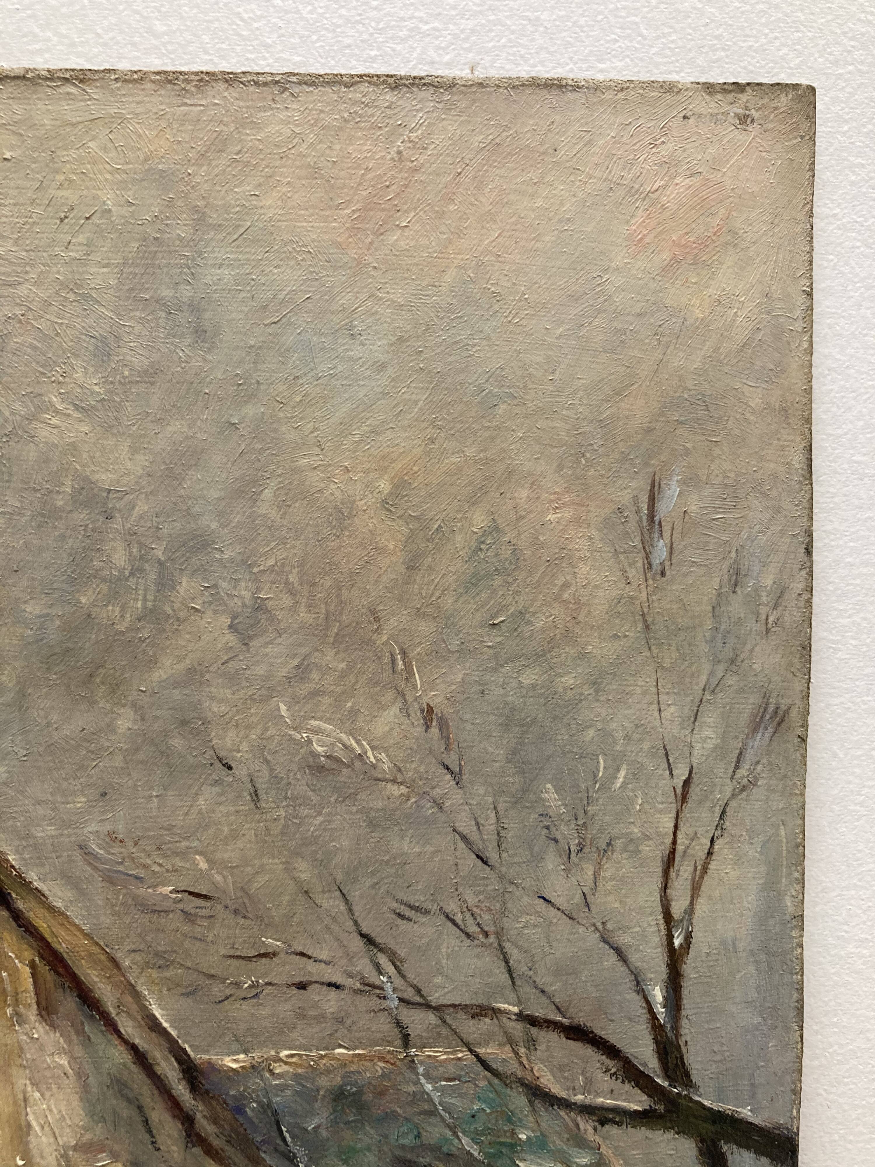 Peinture de paysage sous la neige