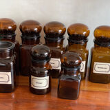 Set of 7 jars, spice apothecary jars