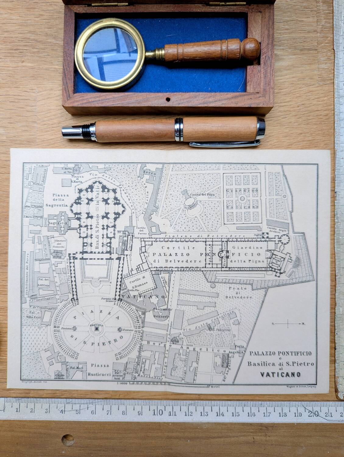 The Vatican, Vintage map printed in 1894