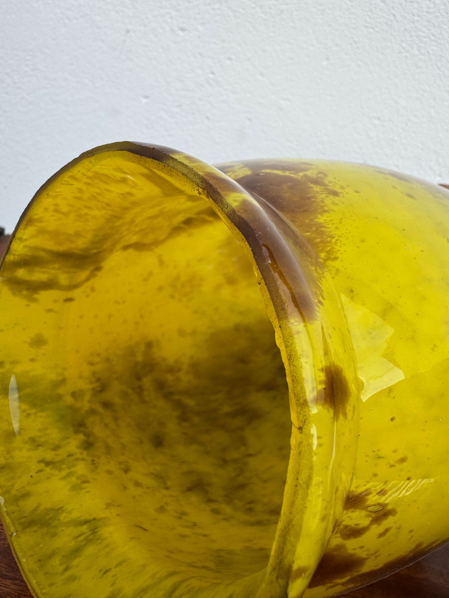 Large marbled yellow Art Deco vase