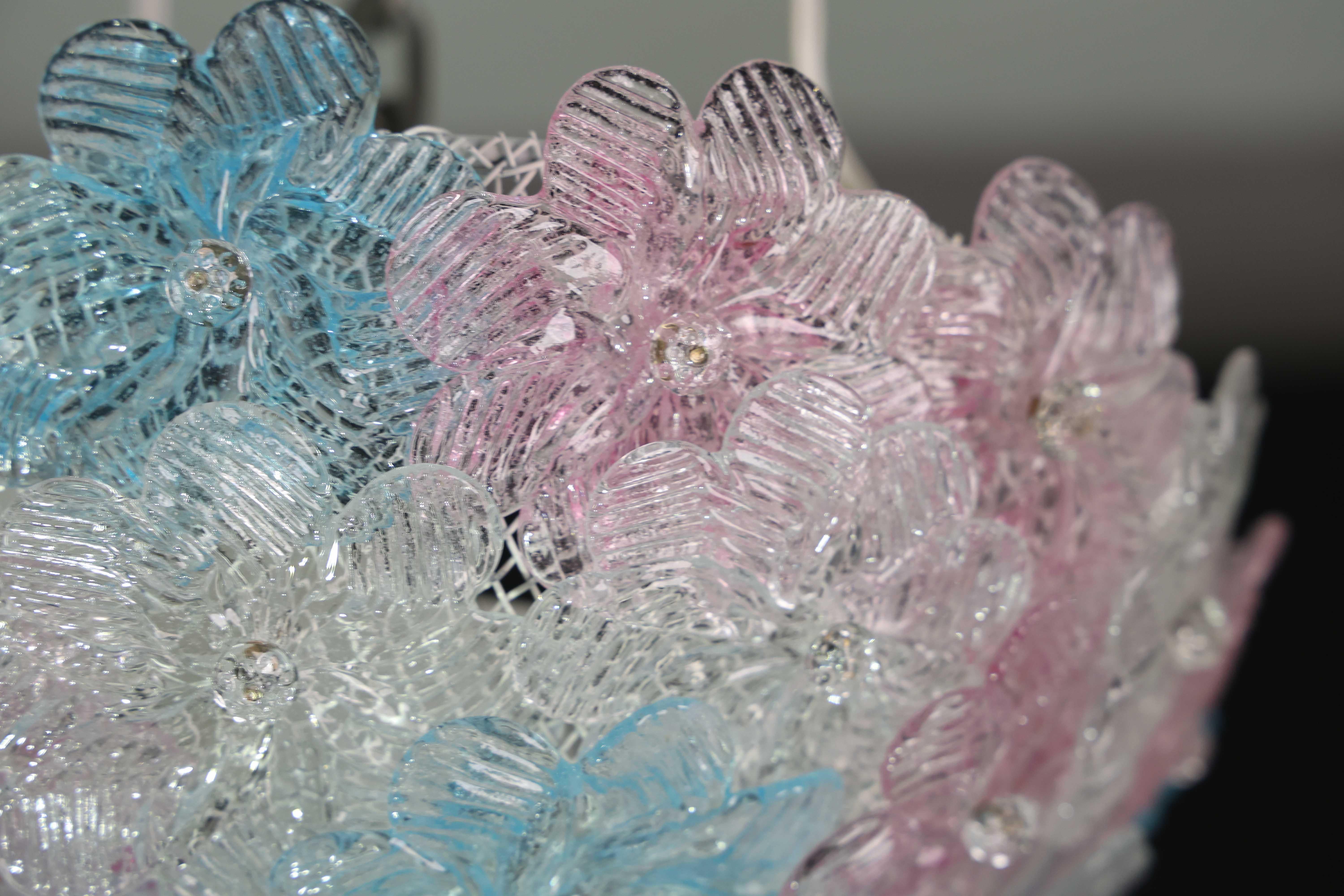 Lustre multicolore Murano Fleur par Seguso pour Venini, Italie, années 1960.