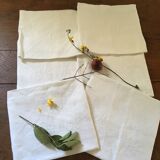 Six damask white towels and embroidered M N.