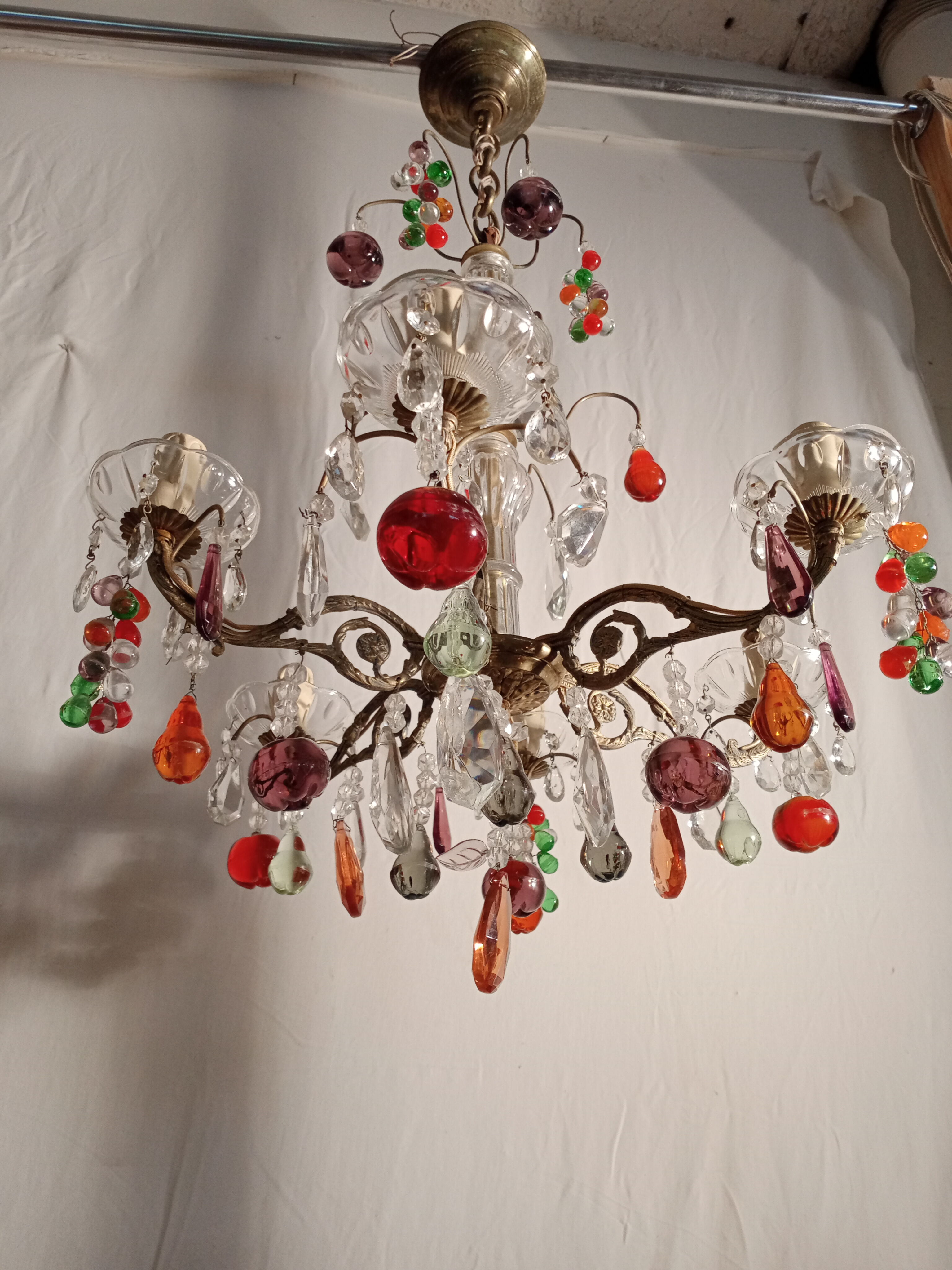 Multicolored stamped chandelier